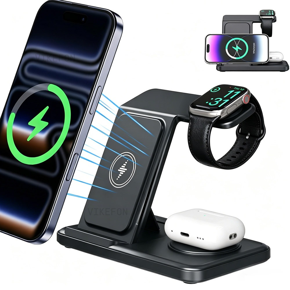 Desk Setup Apple - 3 in 1 Fast Wireless Charger