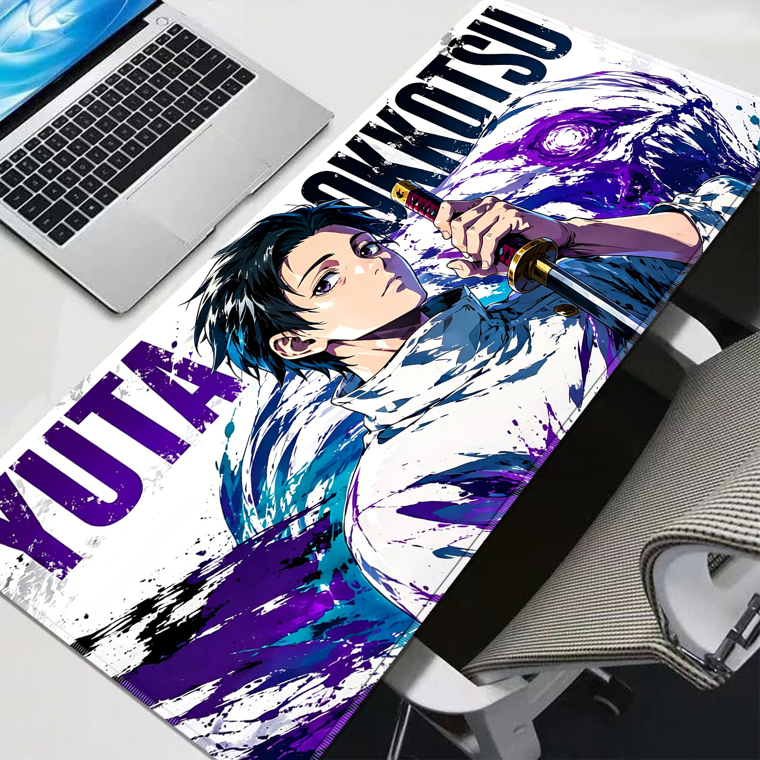 Desk Setup Rug - HD Anime Purple Mouse Pads Yuta
