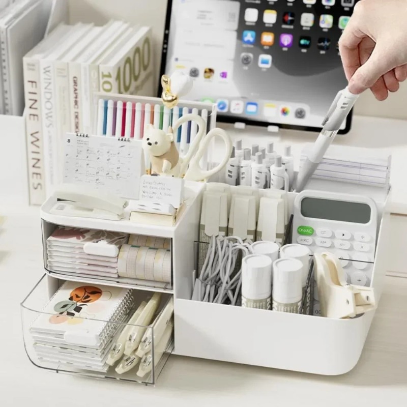 Desk Drawer Unit - 1Pcs Desktop Cosmetics Organizer with Drawers