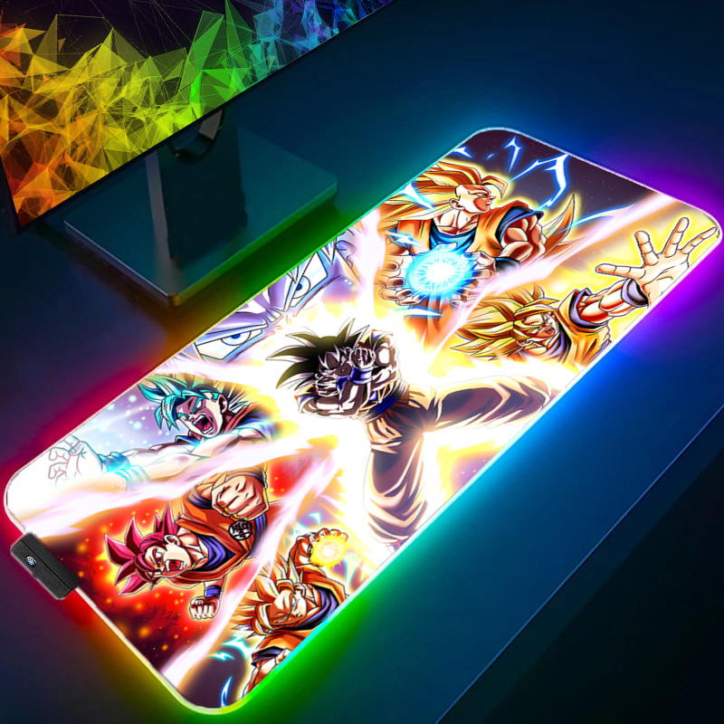 Desk Setup Rug - LED Mouse pad Dragon Ball Computer