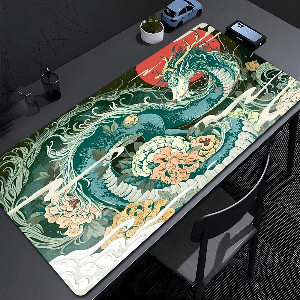 Desk Setup Gaming Pc - Eastern Dragon Peony Flower Desk Mat