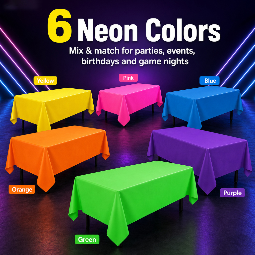 Desk Setup Dark - Thickened Macaron Fluorescent Tablecloth, Disposable Solid