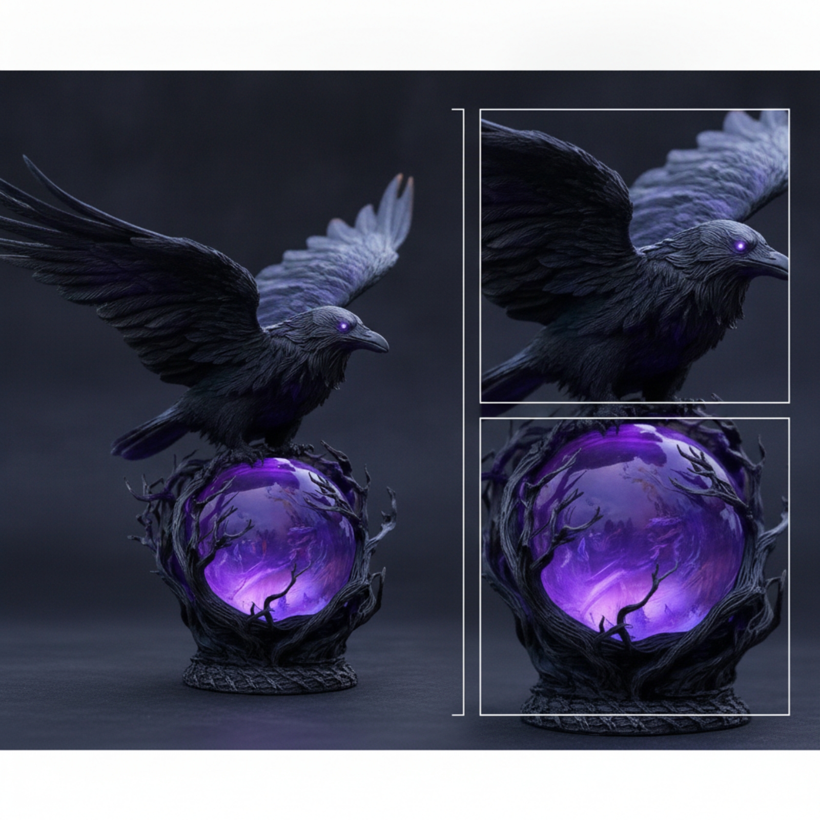 Led Desk Light Usb - Crow Figurine with Light USB-Powered Crow