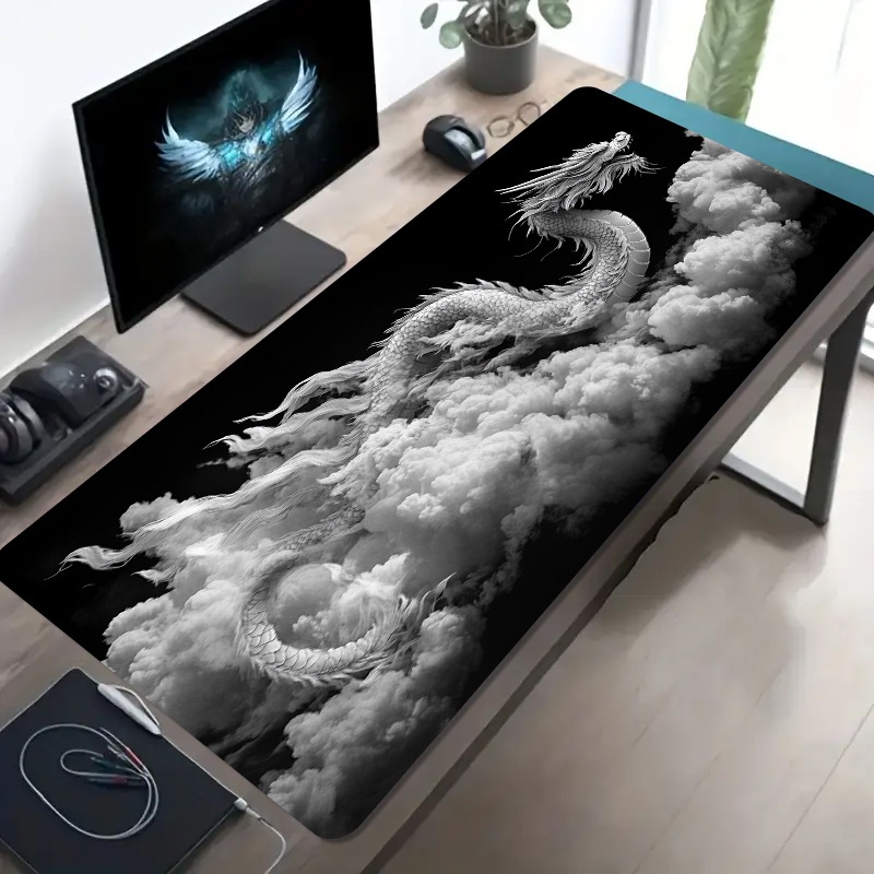Black and White Dragon Gaming  - Desk Setup Pc And Laptop reseña y precio