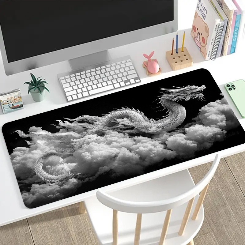 Black and White Dragon Gaming  - Desk Setup Pc And Laptop reseña y precio