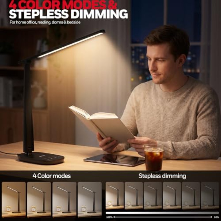 LED Desk Lamp for Home Office, - Led Desk Light Usb reseña y precio