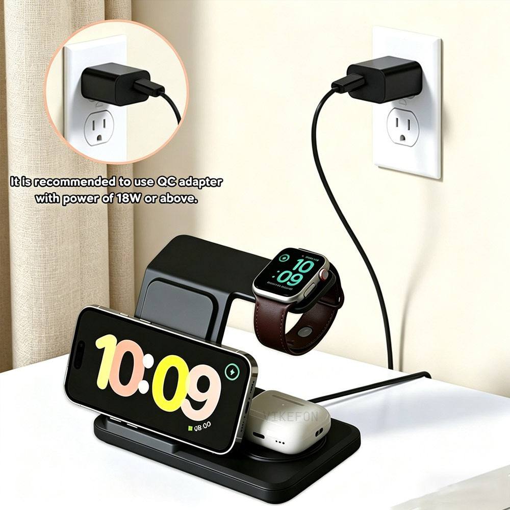 3 in 1 Fast Wireless Charger S - Desk Setup Apple reseña y precio