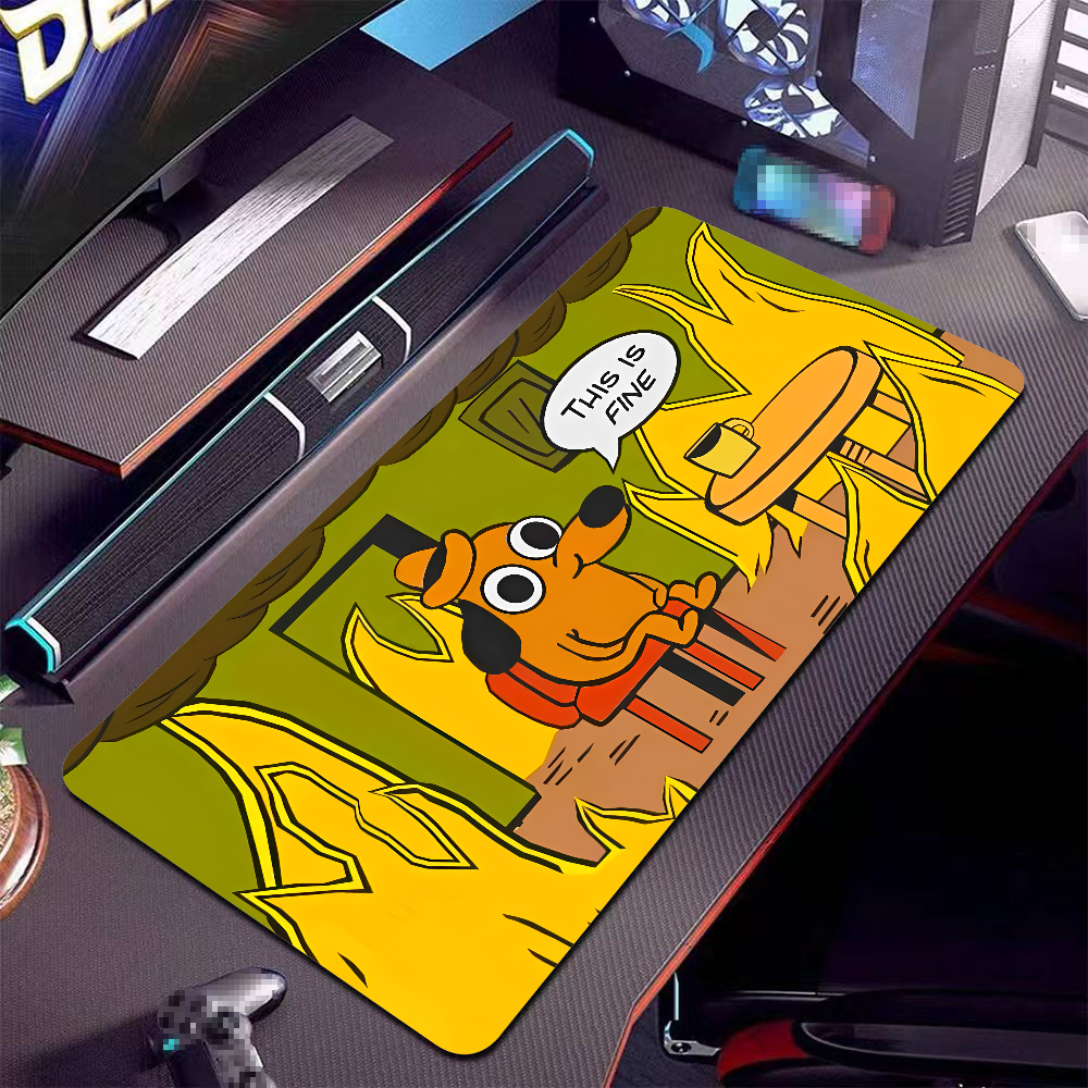 This Is Fine Dog Dachshund Mou - Desk Setup Rug reseña y precio
