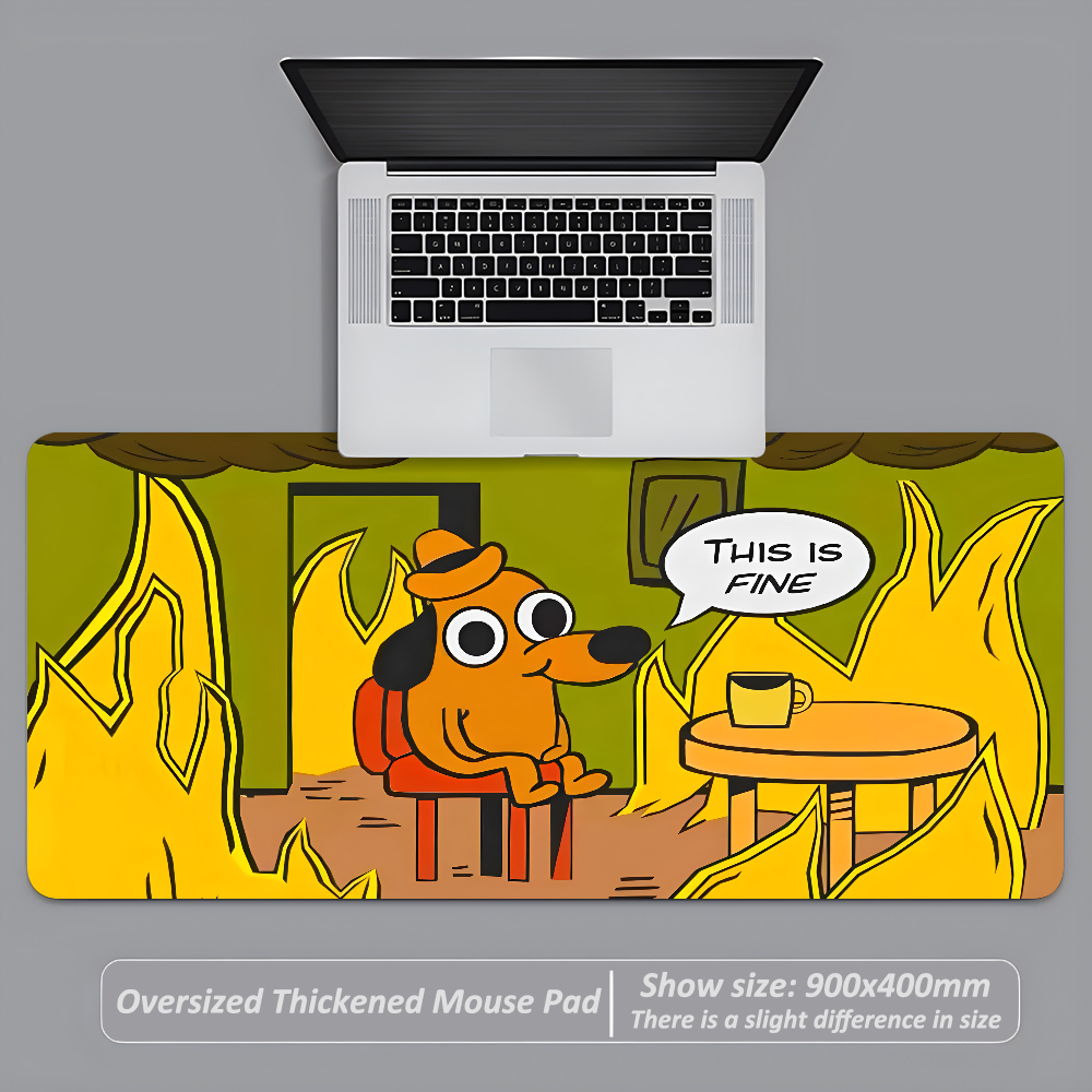 This Is Fine Dog Dachshund Mou - Desk Setup Rug reseña y precio
