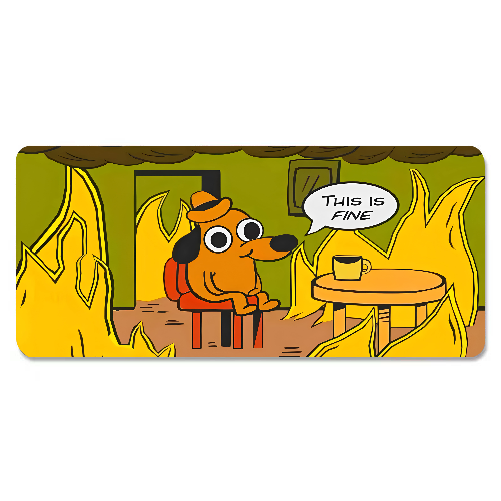 This Is Fine Dog Dachshund Mou - Desk Setup Rug reseña y precio