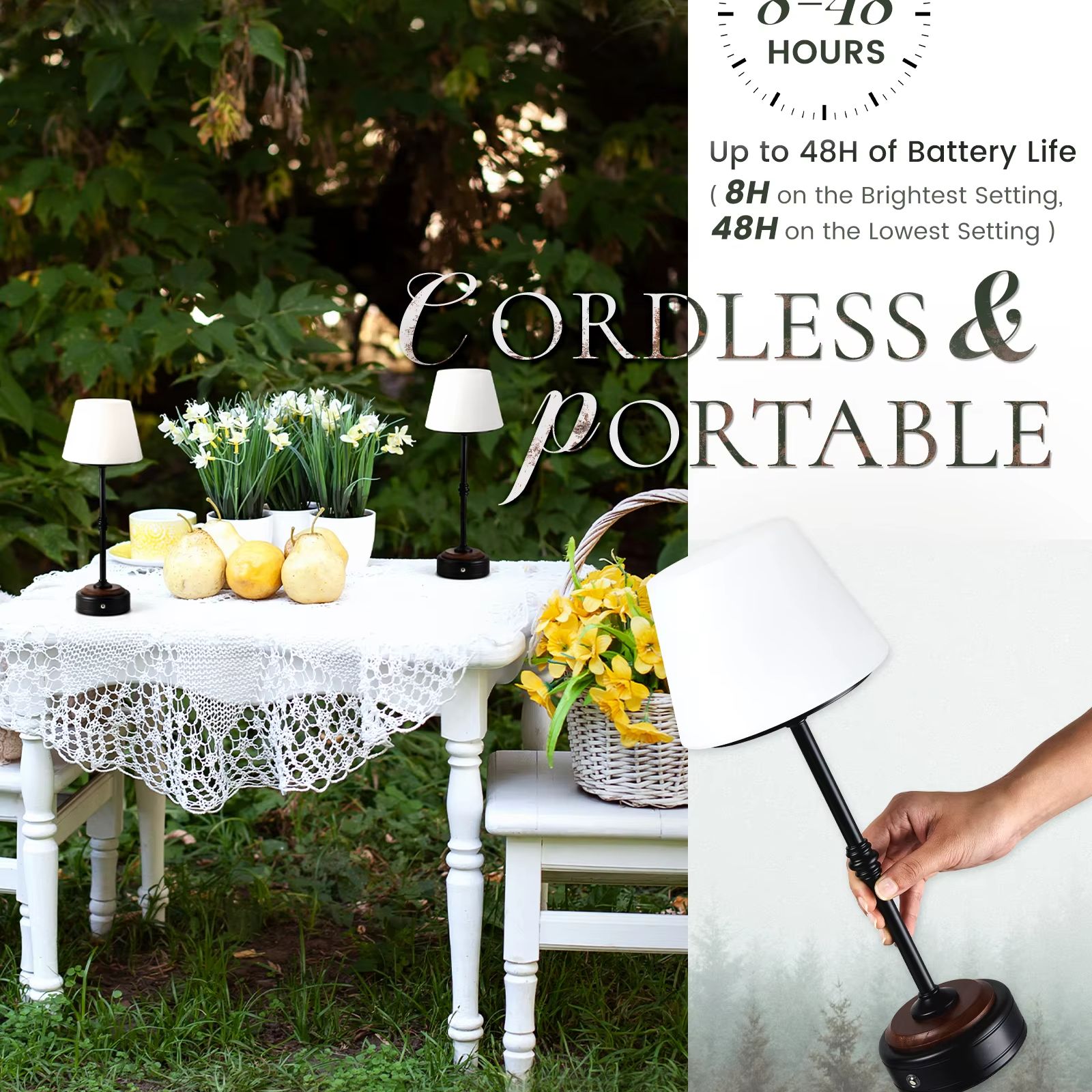 Cordless Table Lamps Set of  5 - Desk Setup Lighting reseña y precio