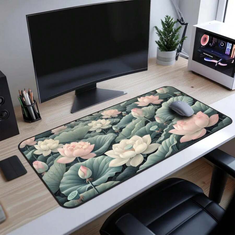 Large Lotus Flower Desk Mat No - Desk Setup Inspiration reseña y precio
