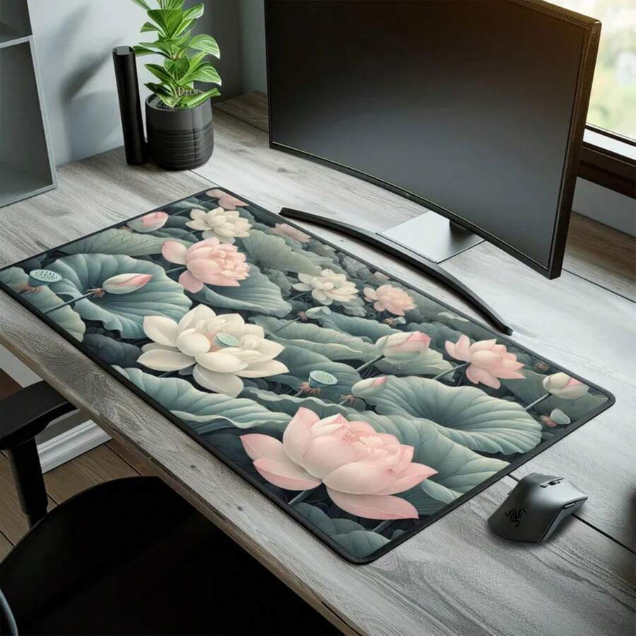 Large Lotus Flower Desk Mat No - Desk Setup Inspiration reseña y precio