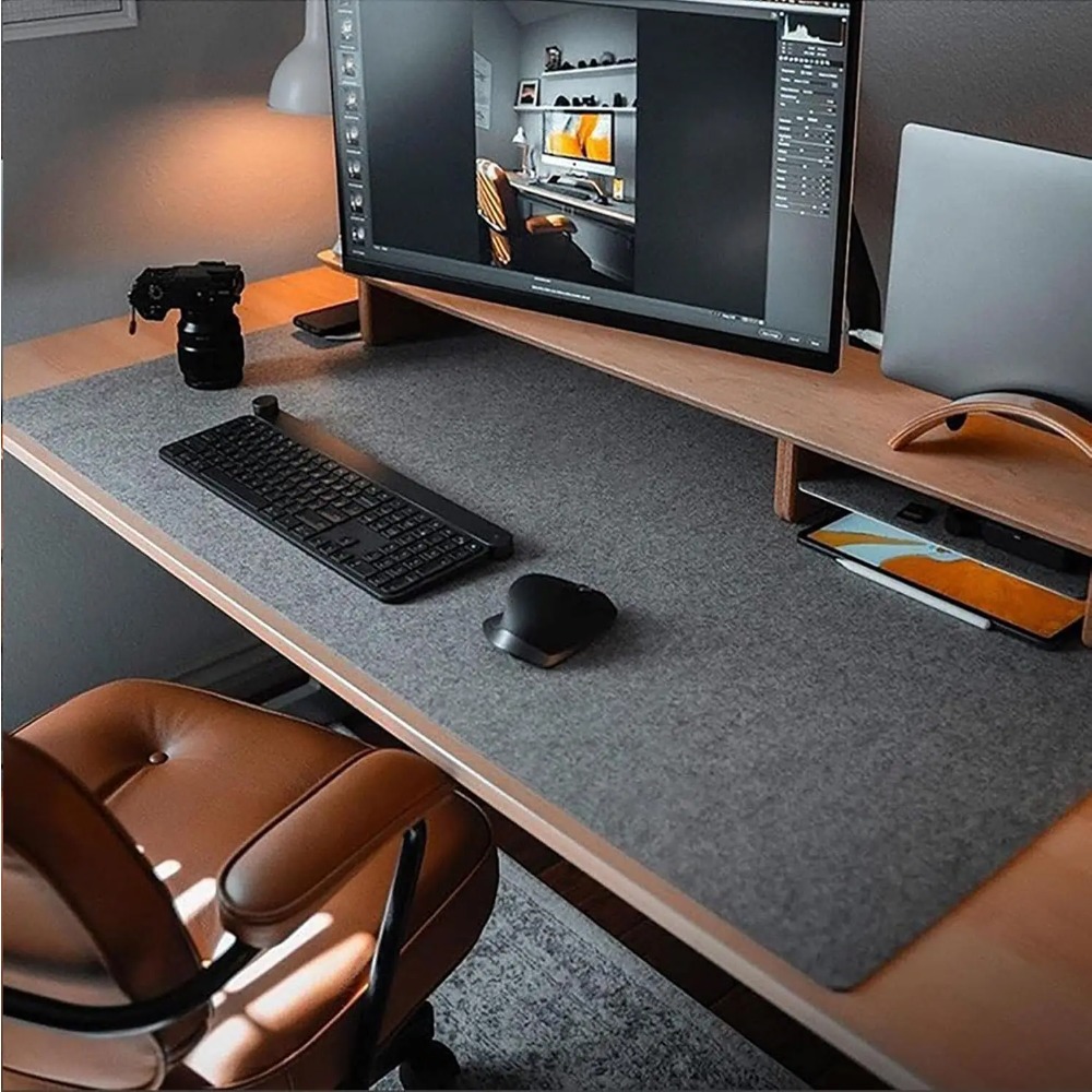 Felt Desk Mat Computer Mat for - Desk Setup Rug reseña y precio