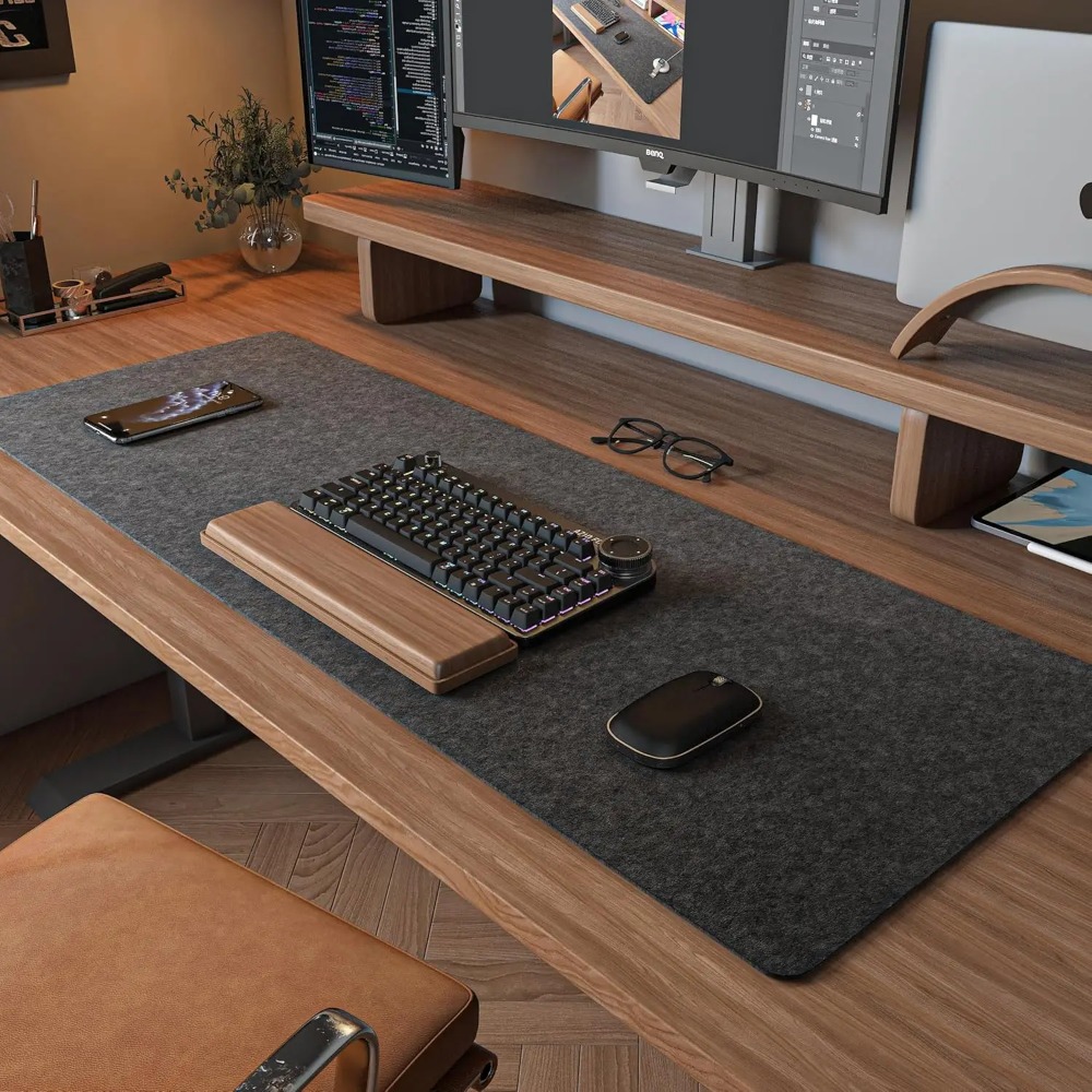 Felt Desk Mat Computer Mat for - Desk Setup Rug reseña y precio