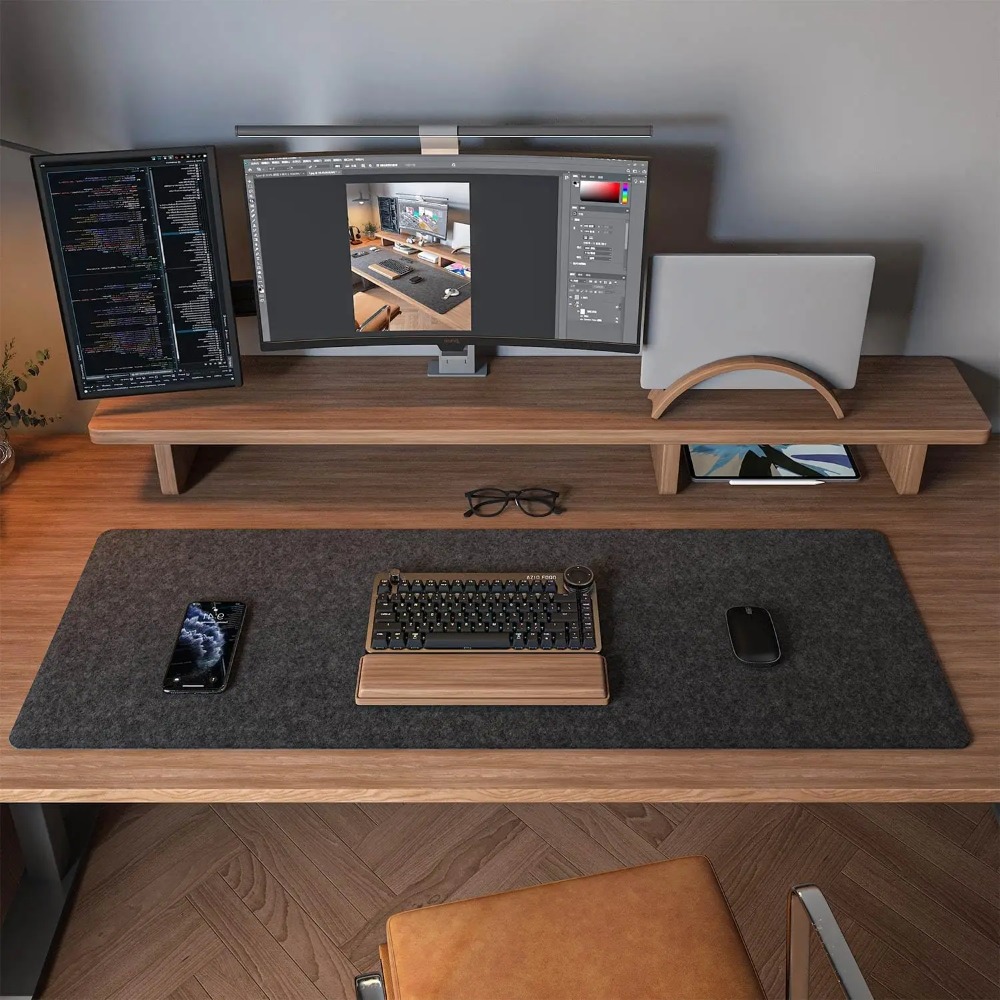 Felt Desk Mat Computer Mat for - Desk Setup Rug reseña y precio