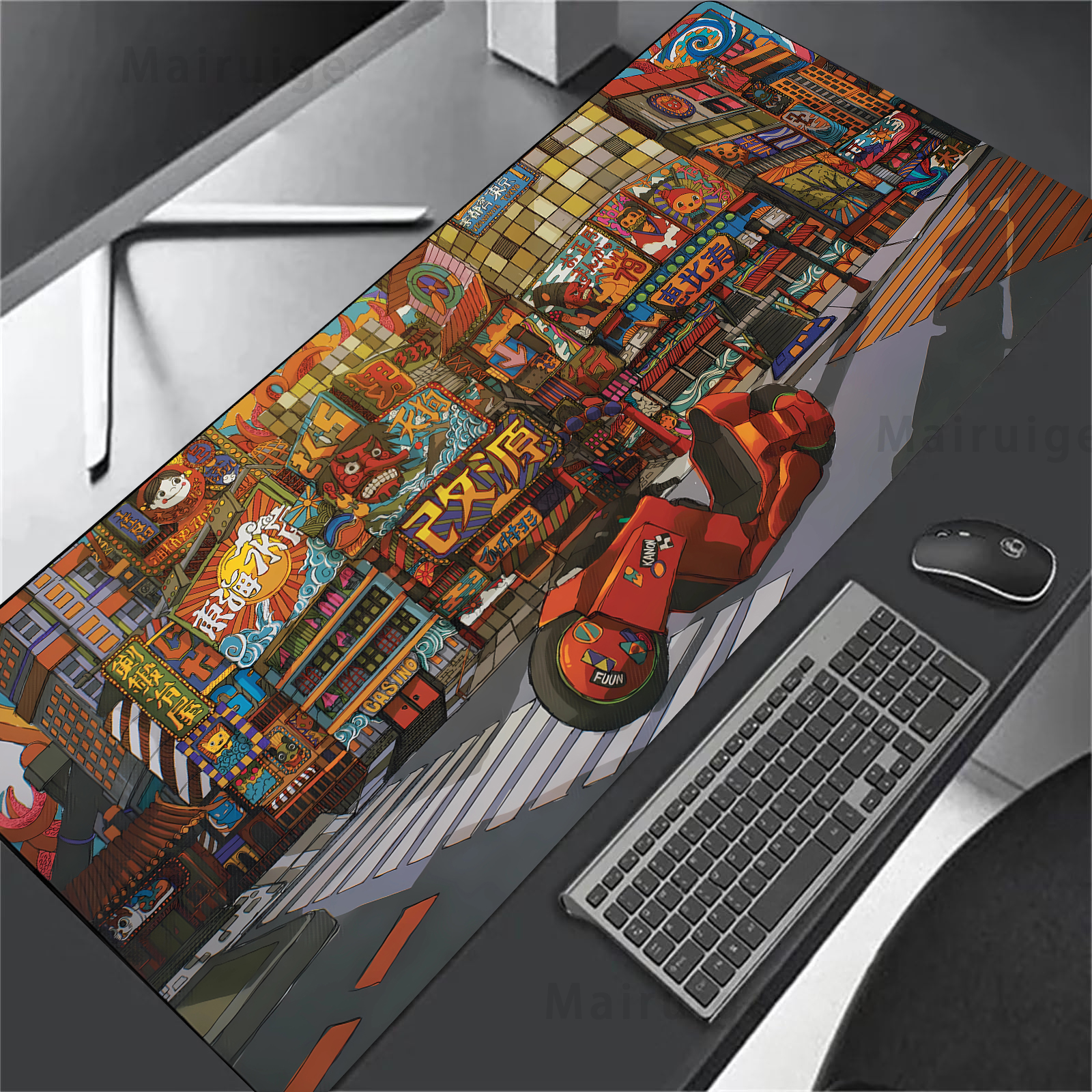 Large Mouse Pad Japanese Stree - Desk Setup Gaming Pc reseña y precio