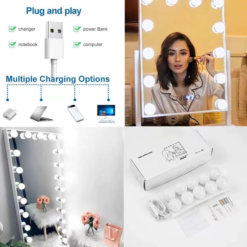 LED Light Paste Mirror Makeup  - Desk Setup Lighting reseña y precio