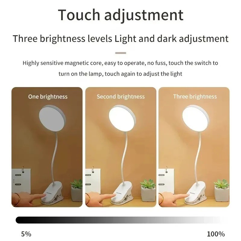 Portable USB Rechargeable Clip - Led Desk Light Usb reseña y precio