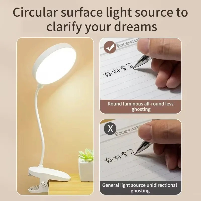 Portable USB Rechargeable Clip - Led Desk Light Usb reseña y precio