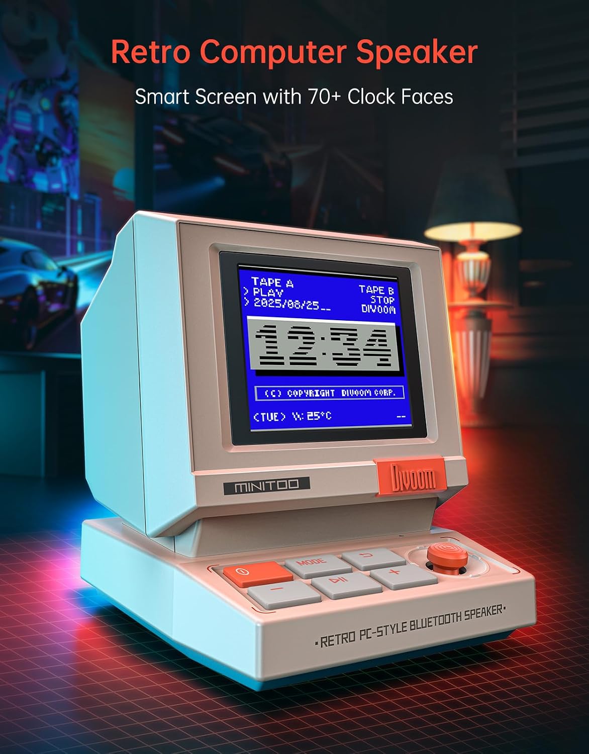 Retro PC-Style Mini Speaker wi - Desk Setup Gaming Pc reseña y precio