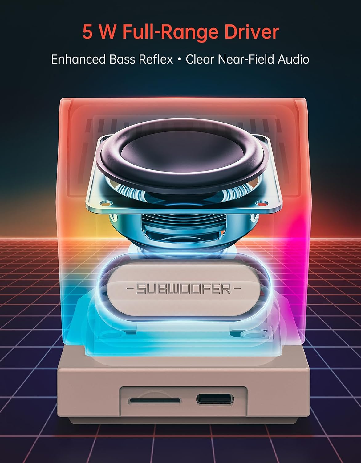 Retro PC-Style Mini Speaker wi - Desk Setup Gaming Pc reseña y precio
