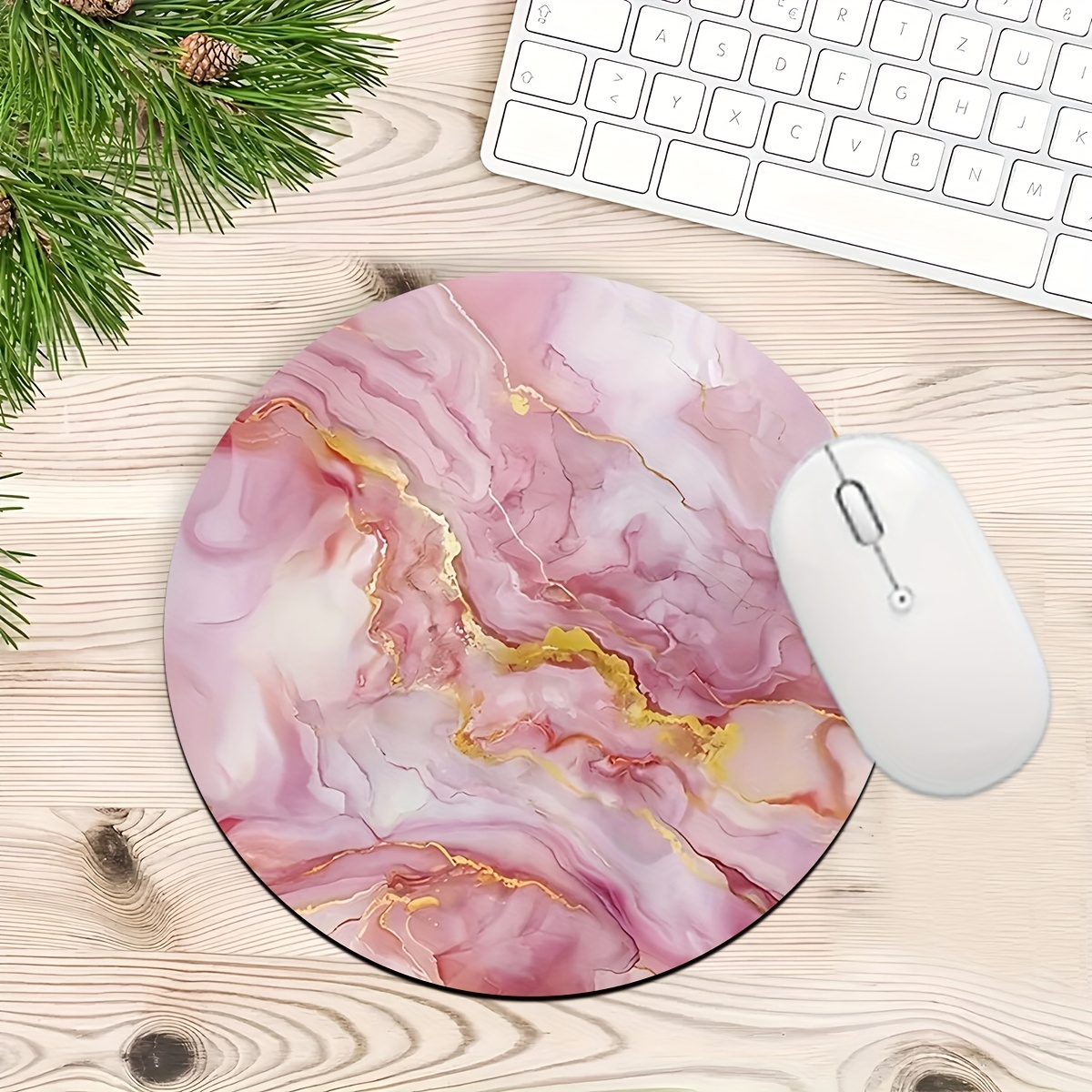 Pink Marble Mouse Pad PC Lapto - Desk Setup Pc And Laptop reseña y precio