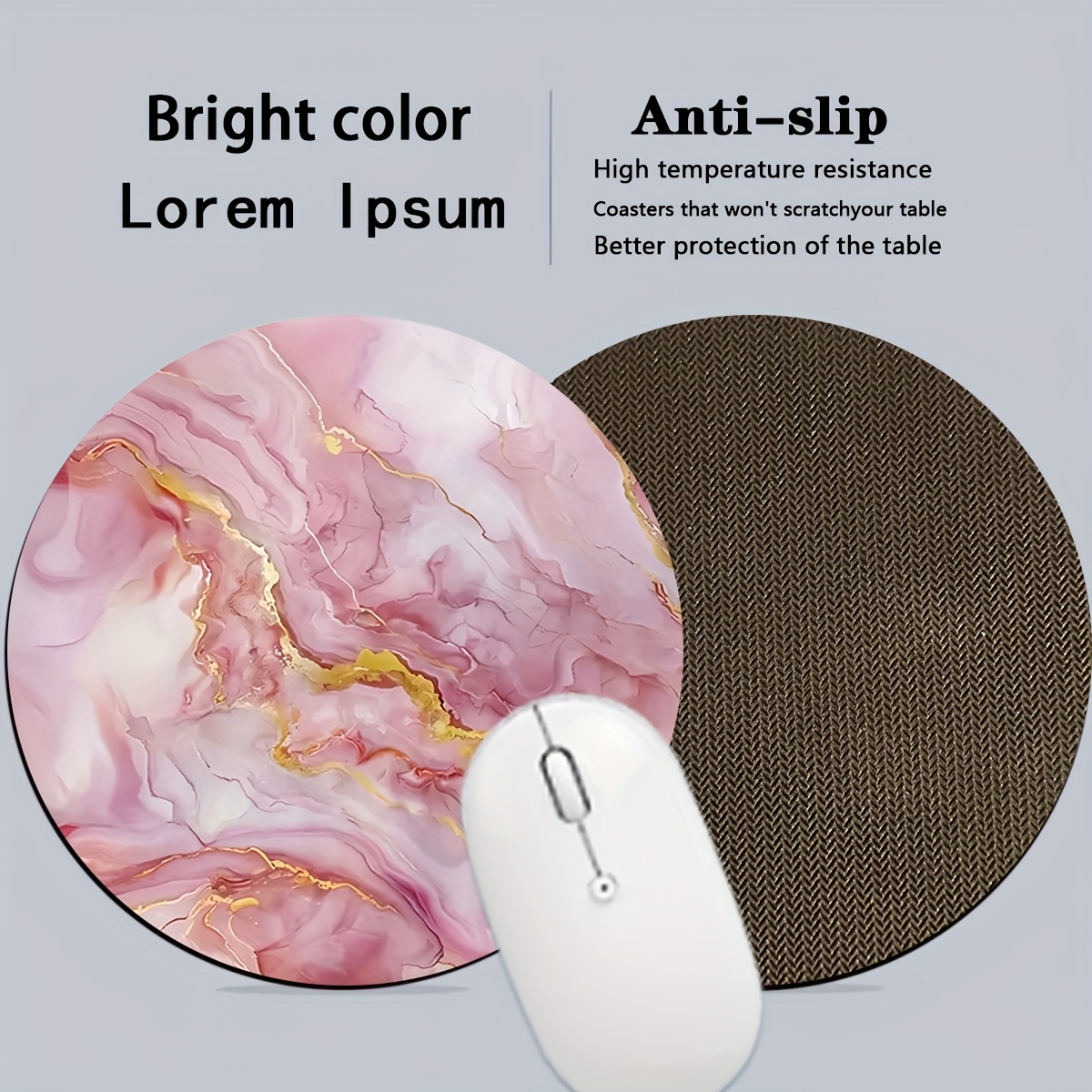Pink Marble Mouse Pad PC Lapto - Desk Setup Pc And Laptop reseña y precio