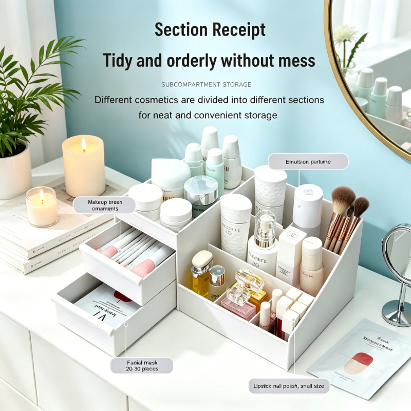 Desktop White Plastic Makeup S - Desk Drawer Unit reseña y precio