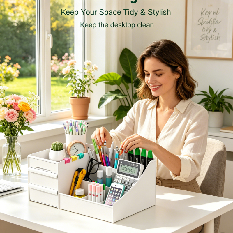 Desktop White Plastic Makeup S - Desk Drawer Unit reseña y precio