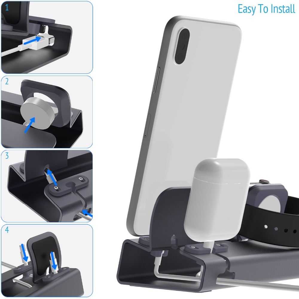 Charging Dock Station Stand Ho - Desk Setup Apple reseña y precio