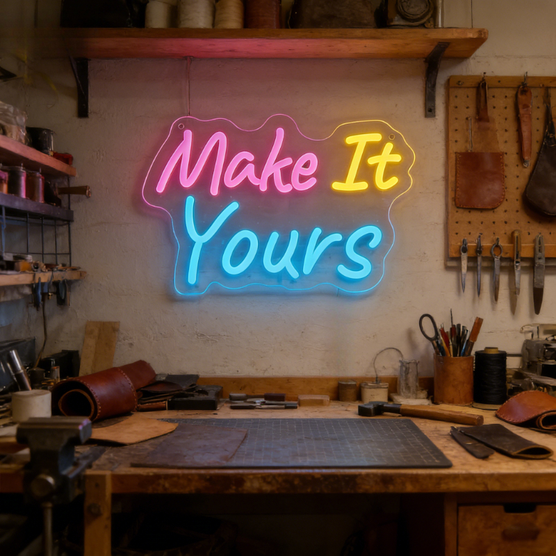 Make It Yours Neon Sign LED US - Desk Setup Inspiration reseña y precio