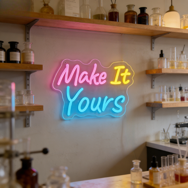 Make It Yours Neon Sign LED US - Desk Setup Inspiration reseña y precio