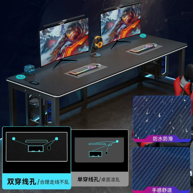 T*-Double-Space Black Gaming D - Desk Setup With 2 Monitors reseña y precio