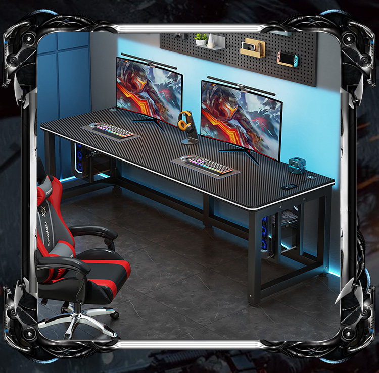 T*-Double-Space Black Gaming D - Desk Setup With 2 Monitors reseña y precio