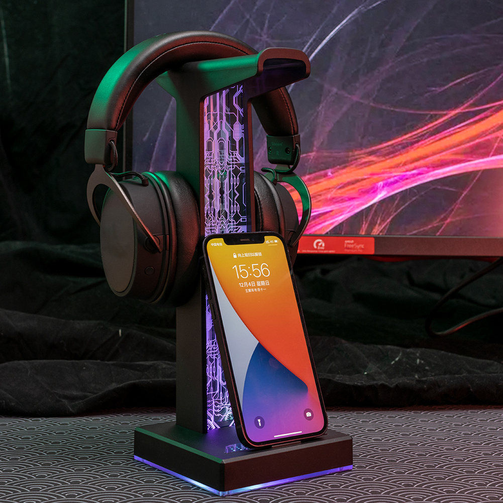 RGB Gaming Headphone Stand Dua - Desk Setup Lighting reseña y precio