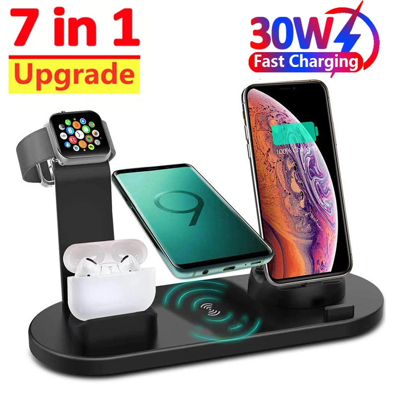 7 In 1 Wireless Charger Stand  - Desk Setup Apple reseña y precio