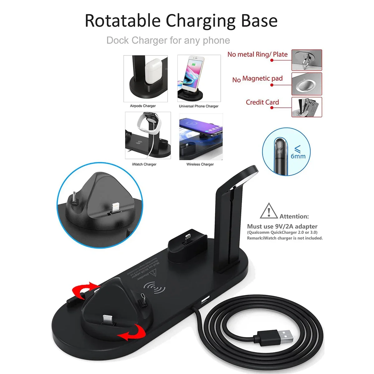 7 In 1 Wireless Charger Stand  - Desk Setup Apple reseña y precio