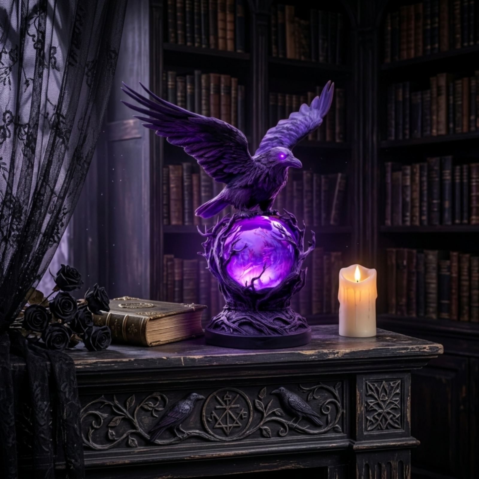 Crow Figurine with Light USB-P - Led Desk Light Usb reseña y precio