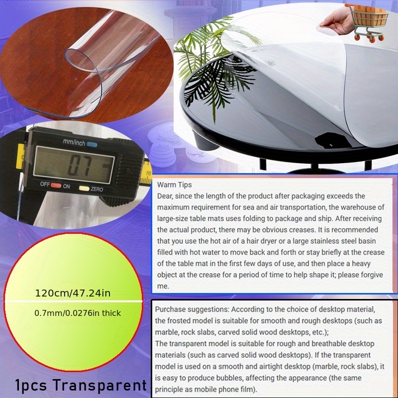 1pc 100/110/120cm Clear PVC Ro - Desk Setup Rug reseña y precio