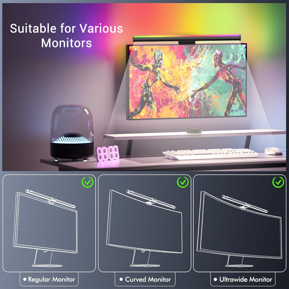RGB Lightbar Monitor Light Bar - Desk Setup On Bed reseña y precio