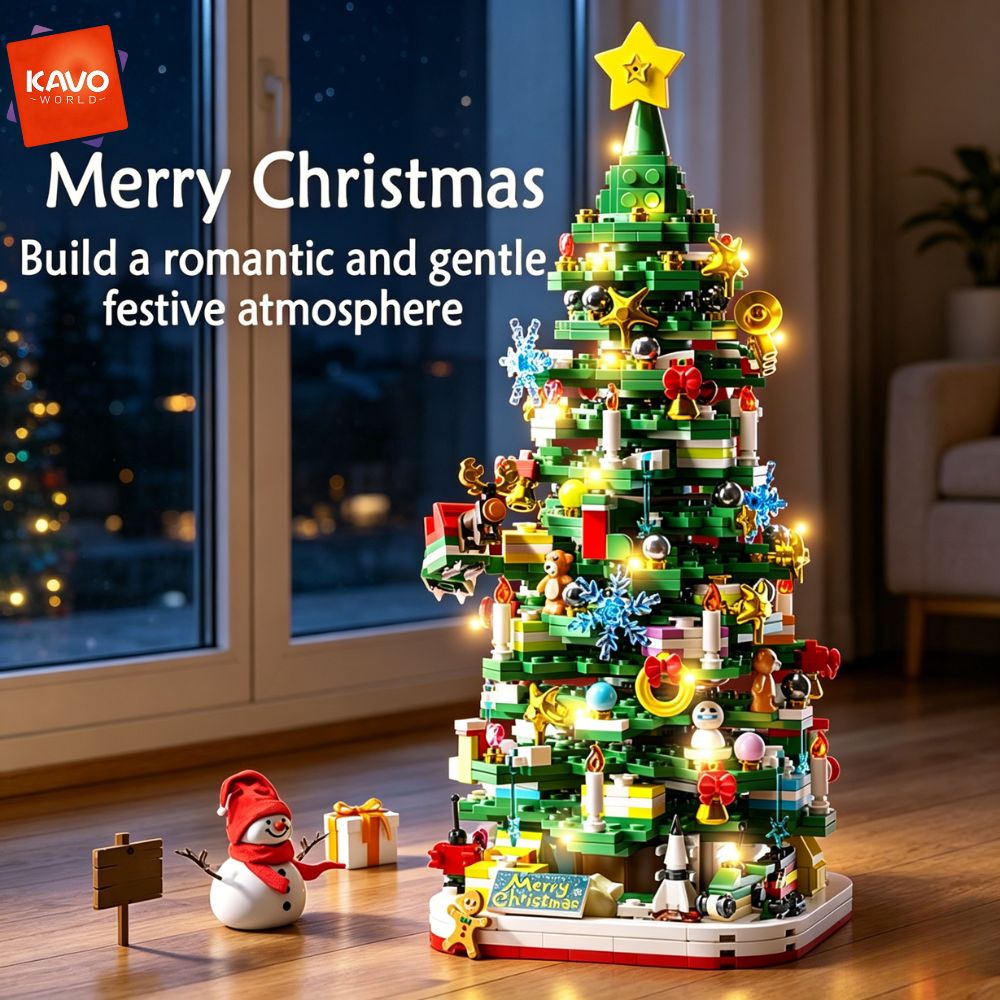 KAVOWORLD 1024pcs Christmas Tr - Desk Setup Build reseña y precio