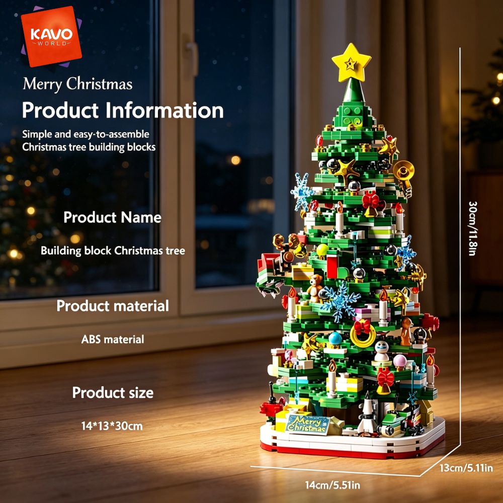 KAVOWORLD 1024pcs Christmas Tr - Desk Setup Build reseña y precio