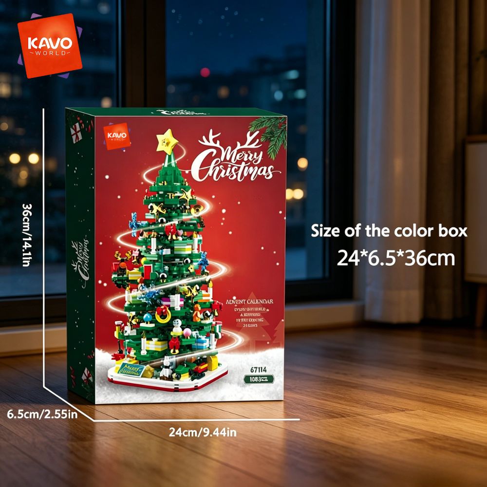 KAVOWORLD 1024pcs Christmas Tr - Desk Setup Build reseña y precio