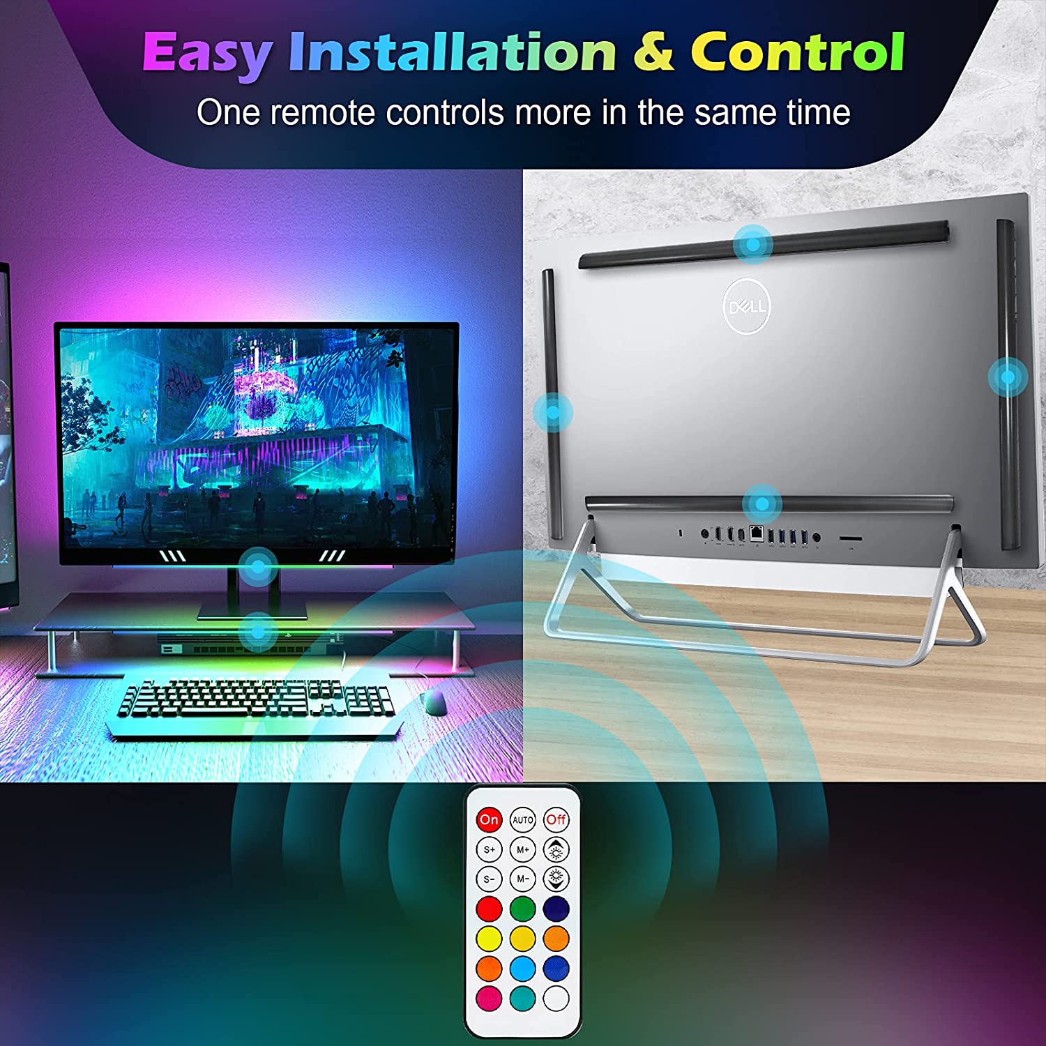 Under Monitor Light Bar RGB Dr - Desk Setup Gaming Pc reseña y precio