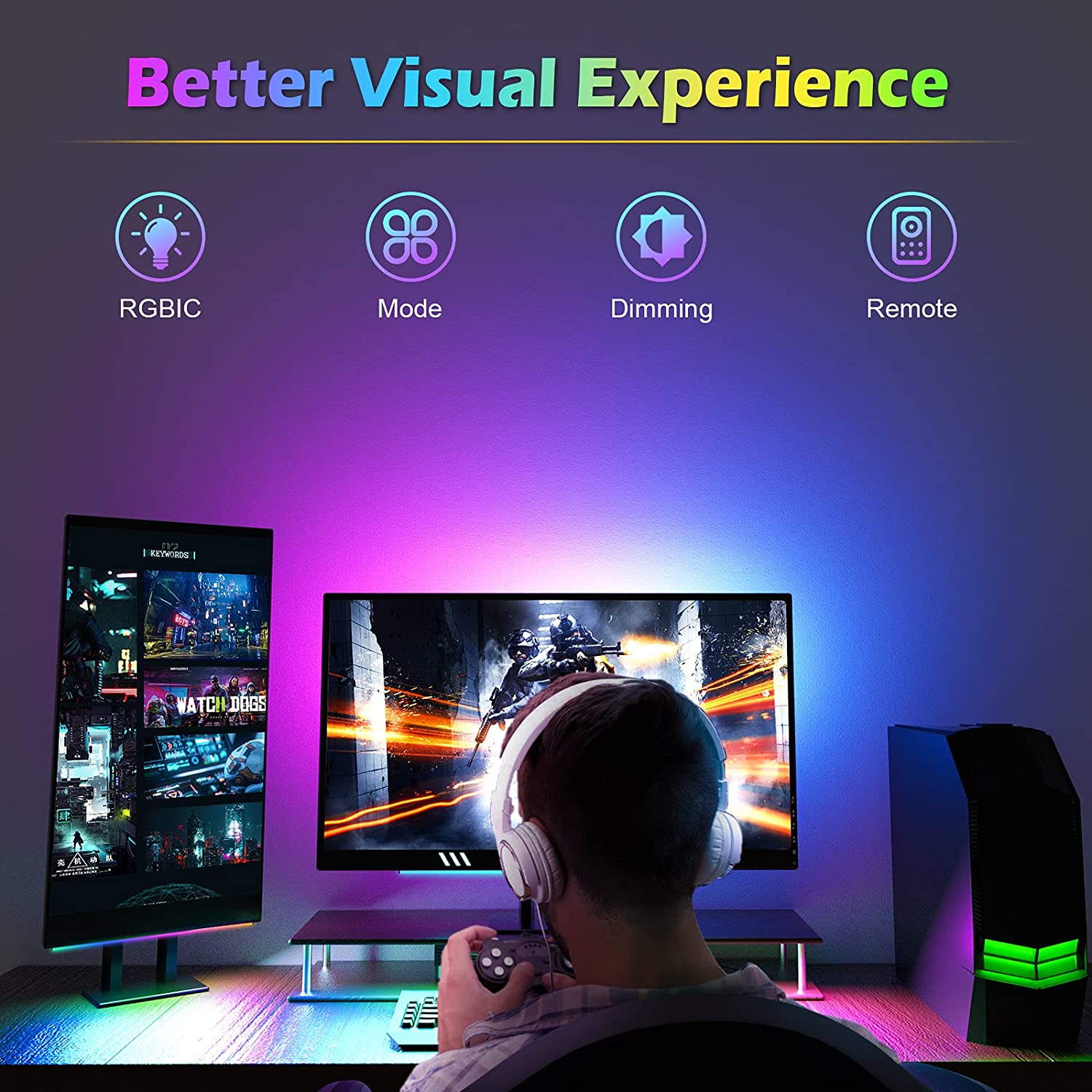 Under Monitor Light Bar RGB Dr - Desk Setup Gaming Pc reseña y precio