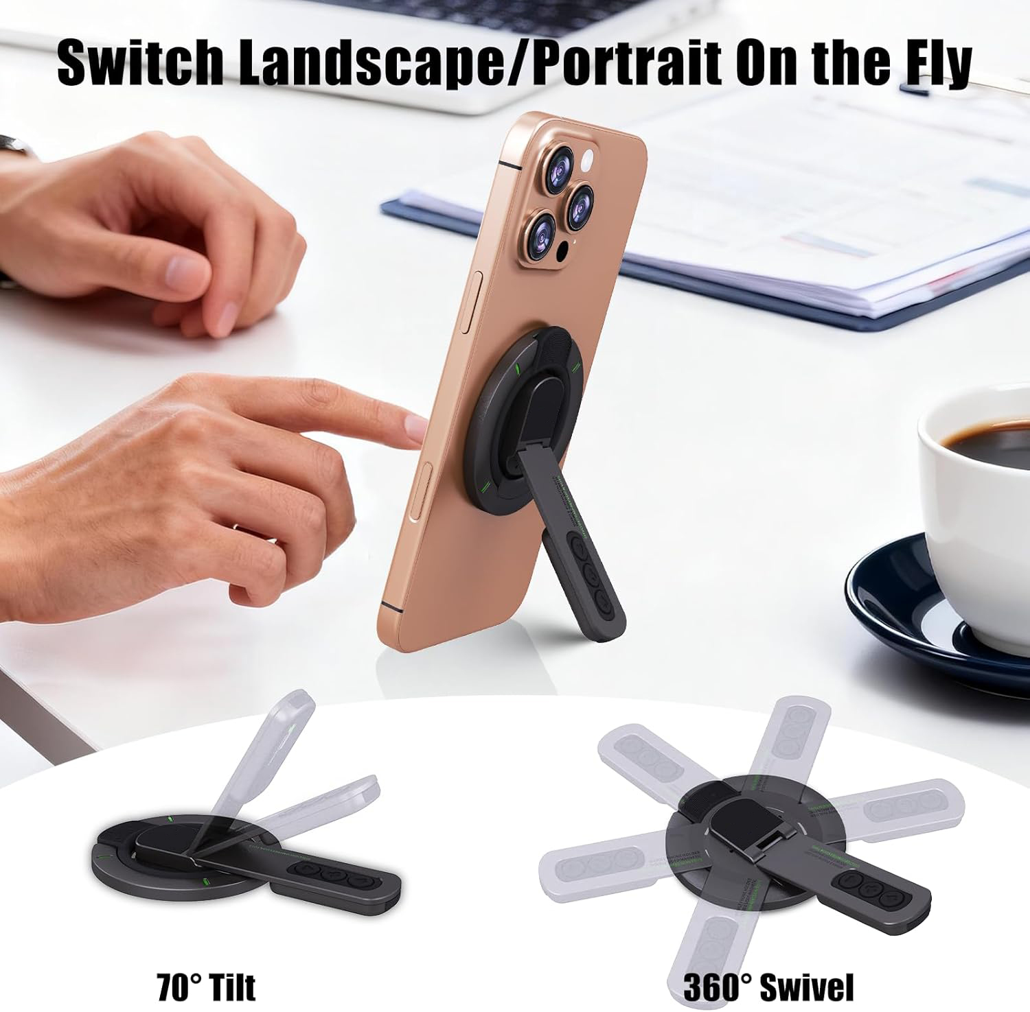 MultiFunction Finger Ring Brac - Desk Setup Apple reseña y precio