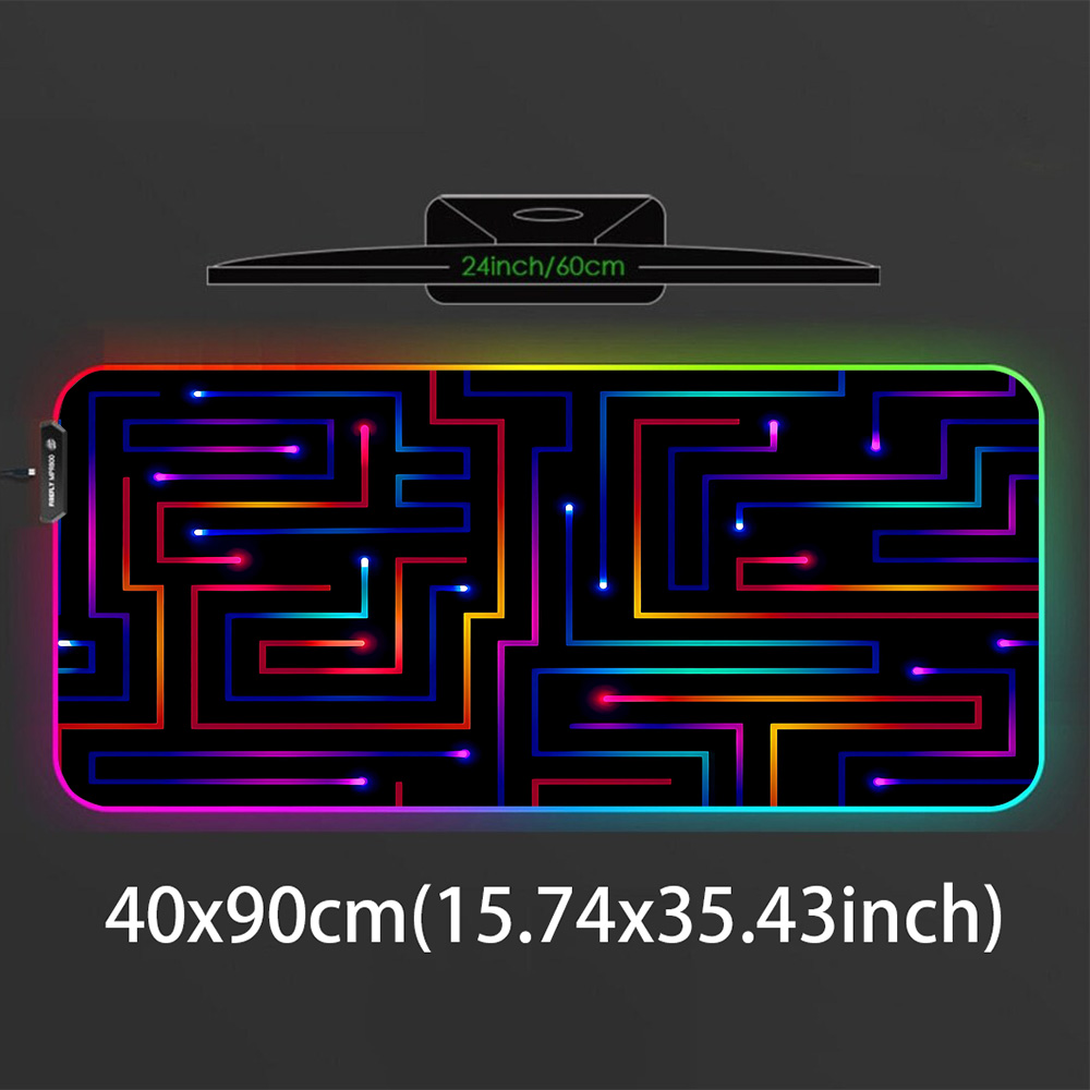 Xxl Mouse Pad 900x400 Neon Cir - Desk Setup Gaming Pc reseña y precio