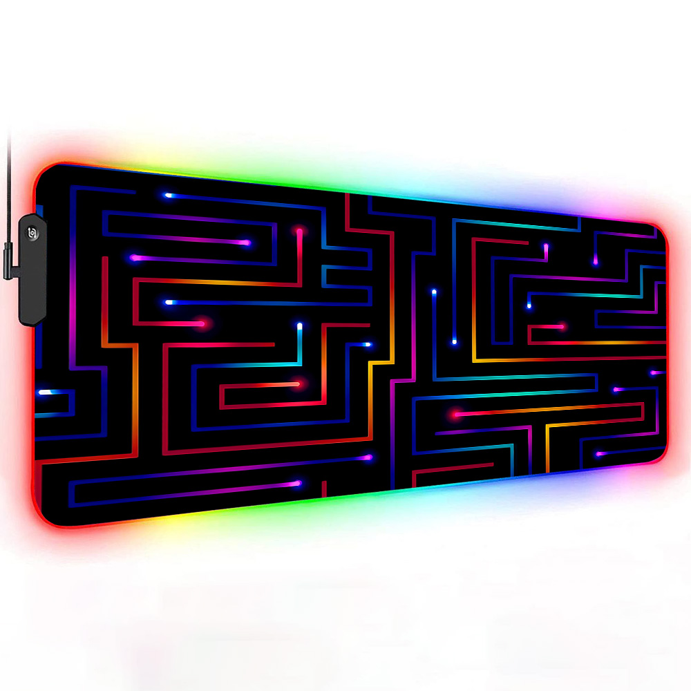 Xxl Mouse Pad 900x400 Neon Cir - Desk Setup Gaming Pc reseña y precio