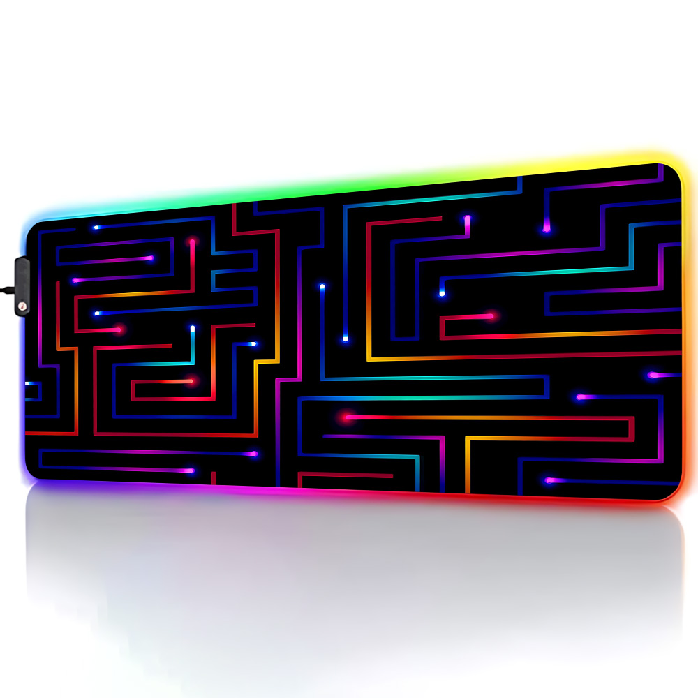 Xxl Mouse Pad 900x400 Neon Cir - Desk Setup Gaming Pc reseña y precio